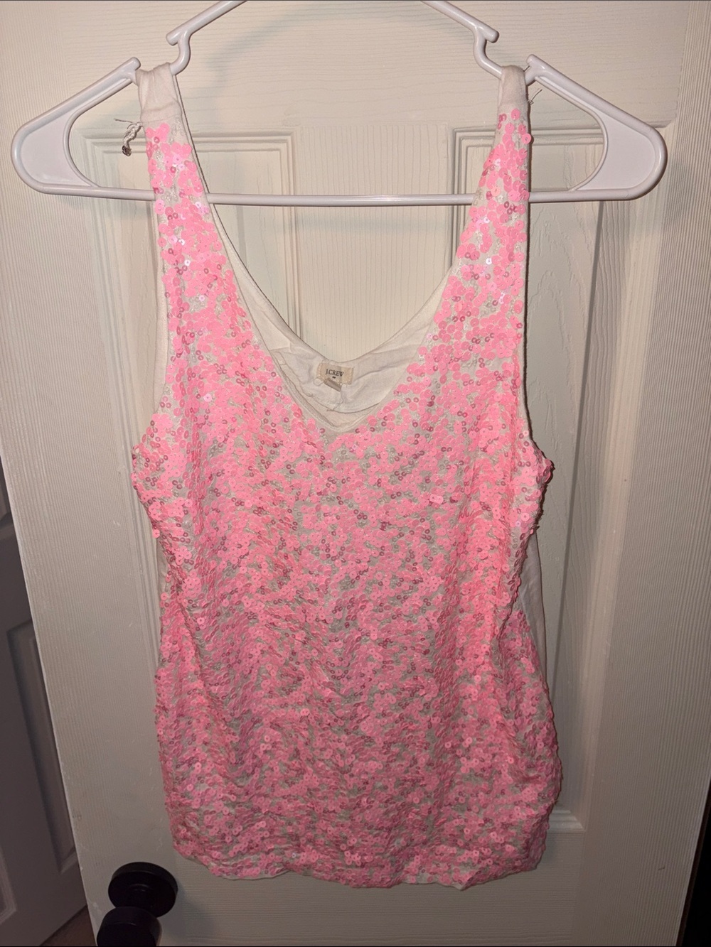 J. Crew Pink Sequin Scoop Neck Tank